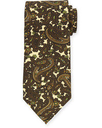 Cravatta con stampa cachemire senape