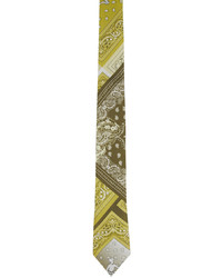 Cravatta con stampa cachemire senape di Thebe Magugu
