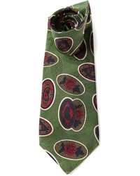 Cravatta con stampa cachemire verde oliva di Valentino