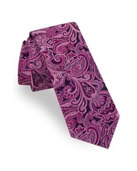 Cravatta con stampa cachemire viola melanzana