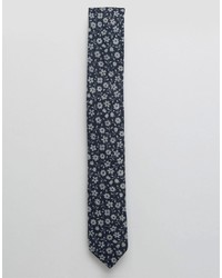 Cravatta di lana a fiori blu scuro di Ted Baker