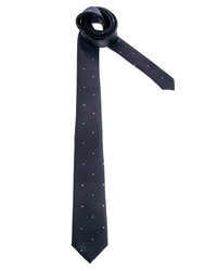 Cravatta di lana a pois blu scuro e bianca di Asos