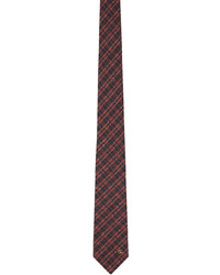 Cravatta di lana a quadri bordeaux di Gucci