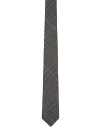 Cravatta di lana a quadri grigio scuro