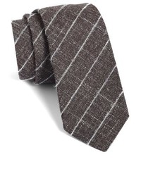 Cravatta di lana a quadri marrone