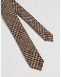 Cravatta di lana a quadri marrone di Asos