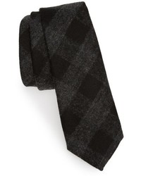 Cravatta di lana a quadri nera
