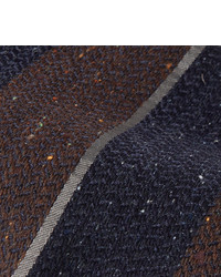 Cravatta di lana a righe orizzontali marrone scuro di Canali