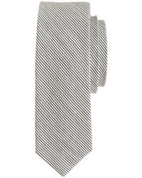 Cravatta di lana a righe verticali grigia