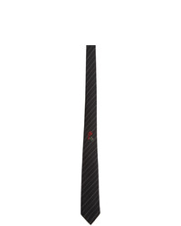 Cravatta di lana a righe verticali nera