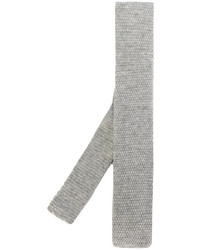 Cravatta di lana lavorata a maglia grigia di Eleventy