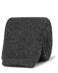 Cravatta di lana lavorata a maglia grigio scuro