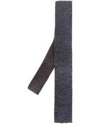 Cravatta di lana ricamata grigio scuro