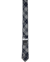 Cravatta di lana scozzese grigio scuro di Thom Browne