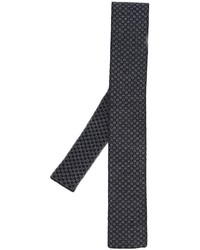 Cravatta di lana stampata blu scuro