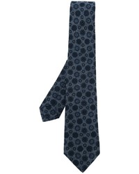 Cravatta di lana stampata grigio scuro di Kiton