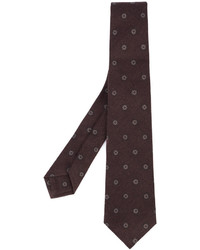 Cravatta di lana stampata melanzana scuro