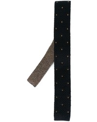 Cravatta di lana tessuta blu scuro