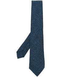 Cravatta di lana tessuta blu scuro di Kiton