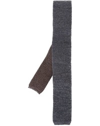 Cravatta di lana tessuta grigio scuro di Eleventy