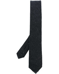 Cravatta di lana tessuta grigio scuro di Kiton