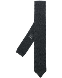 Cravatta di lana tessuta grigio scuro di Z Zegna