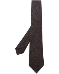 Cravatta di lana tessuta marrone scuro di Kiton