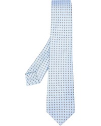 Cravatta di seta a fiori azzurra di Kiton
