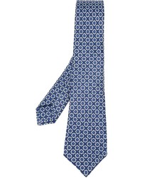 Cravatta di seta a fiori blu scuro di Kiton