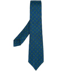 Cravatta di seta a fiori blu di Kiton