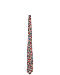 Cravatta di seta a fiori multicolore