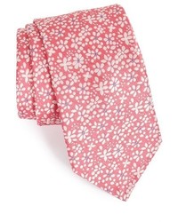 Cravatta di seta a fiori rosa