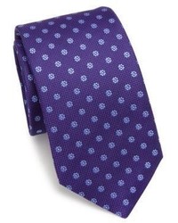Cravatta di seta a fiori viola