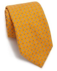 Cravatta di seta a pois arancione