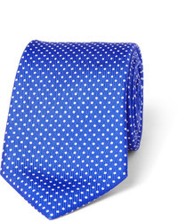 Cravatta di seta a pois blu