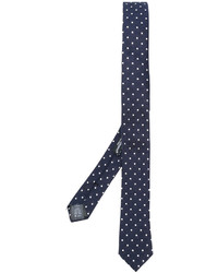 Cravatta di seta a pois blu scuro di Dolce & Gabbana