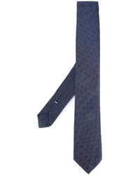 Cravatta di seta a pois blu scuro di Eleventy