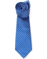 Cravatta di seta a pois blu di Canali