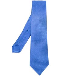 Cravatta di seta a pois blu di Kiton