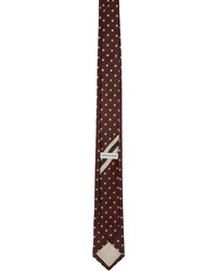 Cravatta di seta a pois bordeaux di Dries Van Noten