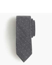 Cravatta di seta a pois grigio scuro