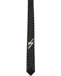 Cravatta di seta a pois nera di Dries Van Noten