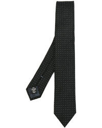 Cravatta di seta a pois nera di Ermenegildo Zegna