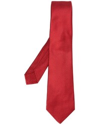 Cravatta di seta a pois rossa di Kiton