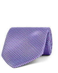 Cravatta di seta a pois viola chiaro