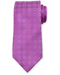 Cravatta di seta a pois viola melanzana
