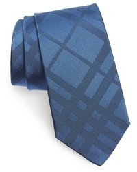 Cravatta di seta a quadri blu