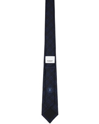 Cravatta di seta a quadri blu scuro di Burberry