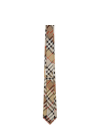 Cravatta di seta a quadri marrone chiaro di Burberry