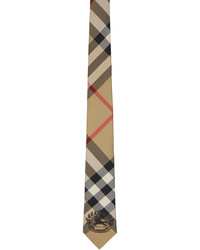 Cravatta di seta a quadri marrone chiaro di Burberry